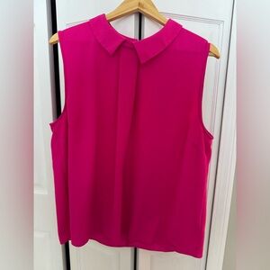 Cece Magenta Norien Pleat Textured Blouse